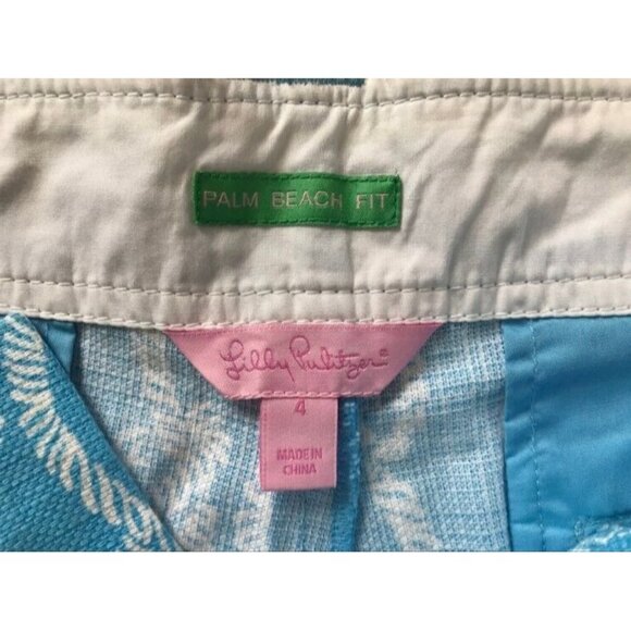 LILY PULITZER Bermuda Shorts Palm Beach Fit Size 4 Blue White Rope Row Your Boat - Picture 4 of 7